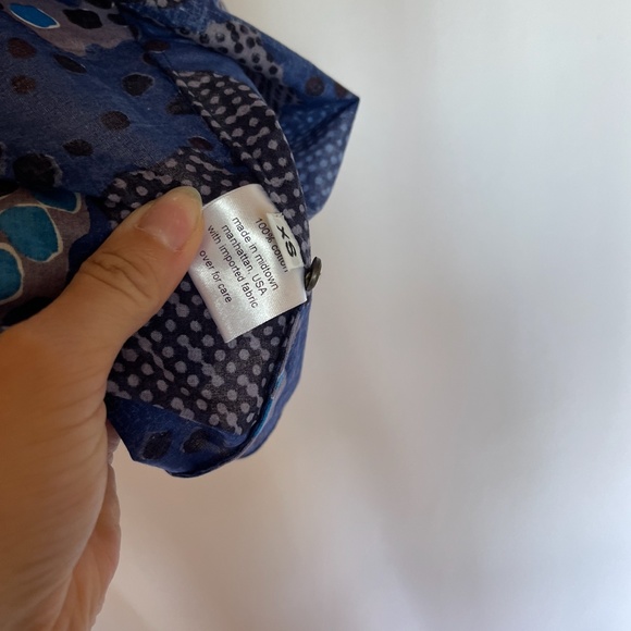 Rachel Comey Blue Print Cotton Tank Blouse / Size XS - Picture 4 of 5